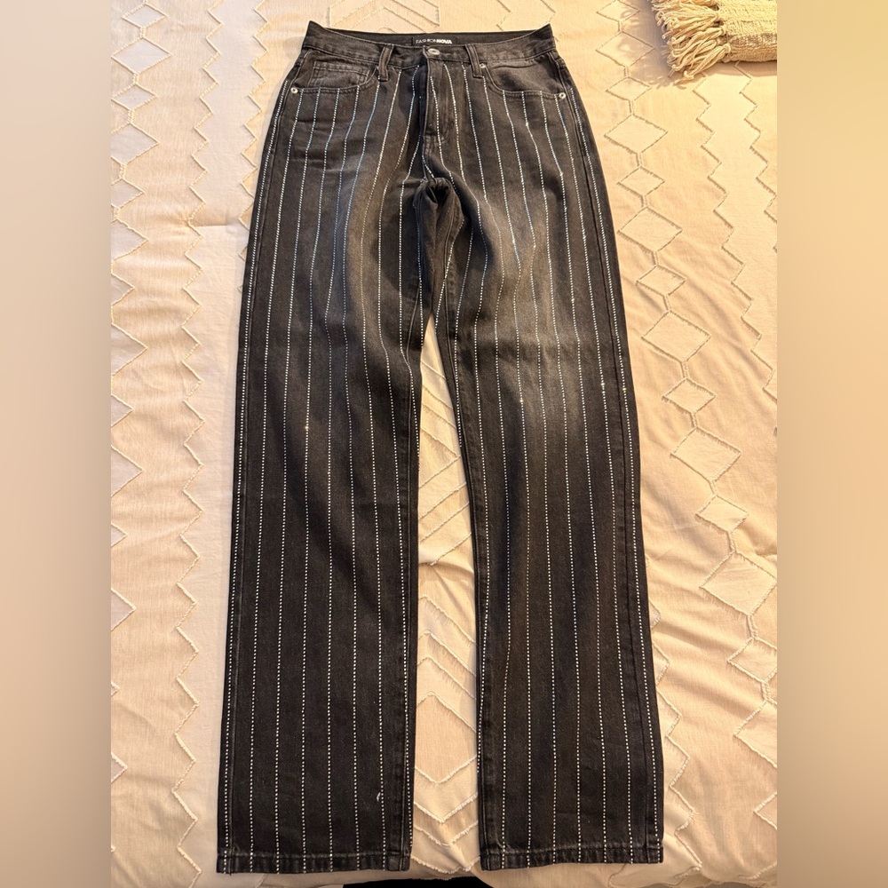 Black Pinstripe Pants
